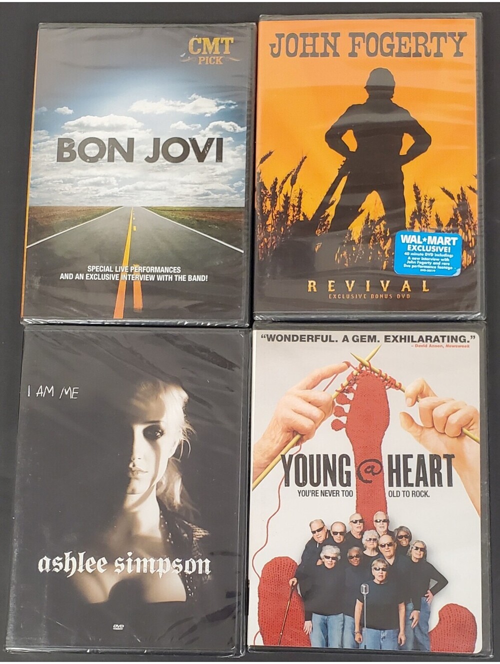 4 Music DVD Bundle: Bon Jovi, John Fogerty Revival, Ashlee Simpson I Am Me+ NEW
